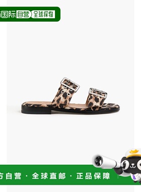 潮奢 GANNI 甘尼 女士 豹纹牛仔布凉鞋 S2970943LEOPARD