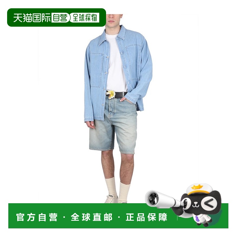 1h可退 KENZO 男士夹克 FD55DC5046E2DT SS2023 蓝色牛仔外套