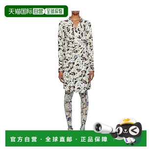 女士半身裙 长袖 F7393364 花色 裹身连衣裙 AW2022 GANNI