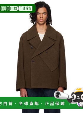 潮奢 Lemaire 男士 棕色 Dispatch 双排扣大衣 OW1114LF1117男装