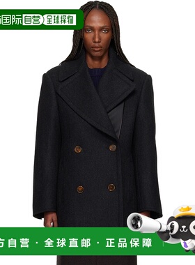 1h可退 潮奢 Lanvin 朗雯 女士 灰色双排扣大衣 RWCO00016120H25