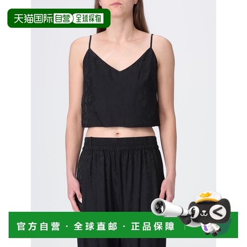PINKO 女士T恤 106869A3ANZ99 SS2026 黑色 Top crop in misto vi