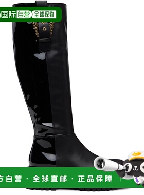 1h可退 潮奢 versace 范思哲 女士 黑色拉链高筒靴 E79VA3S65E715
