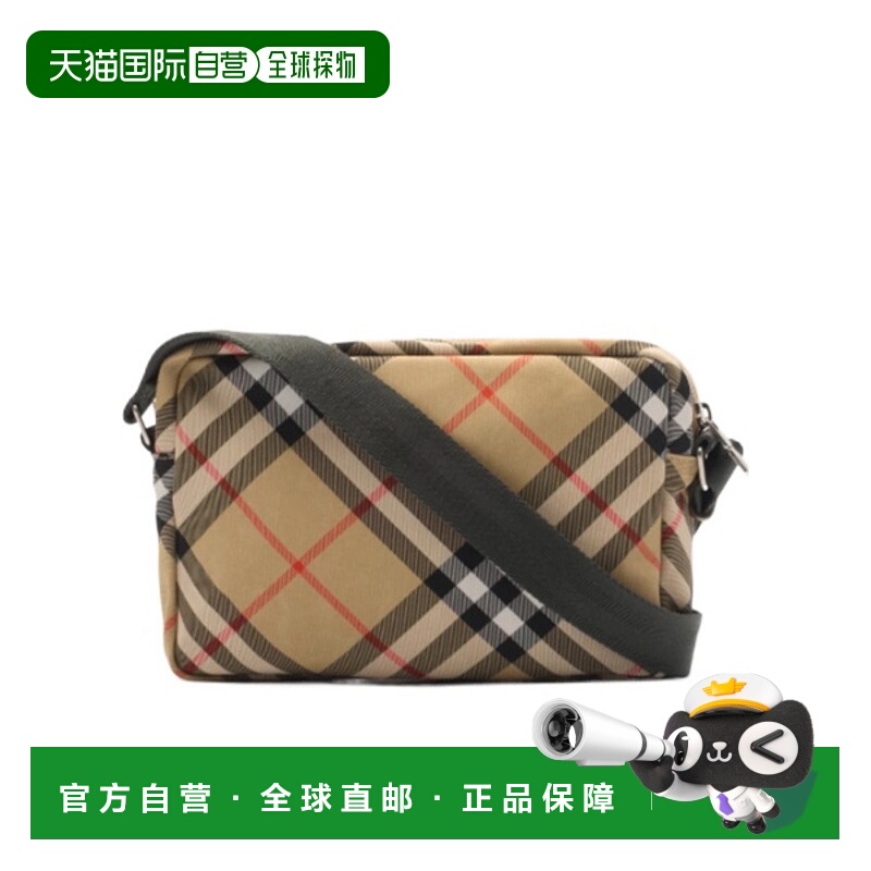 1h可退 BURBERRY 男士斜挎包 81188331 AW2025 绿色 小号格纹斜挎