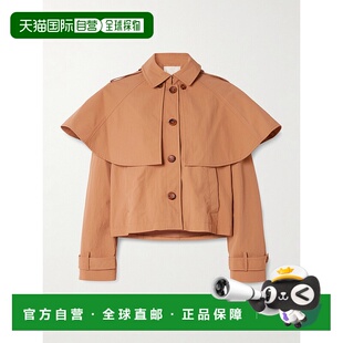 1h可退 潮奢 ULLA JOHNSON 女士 crinkled-shell 河流披肩式夹克