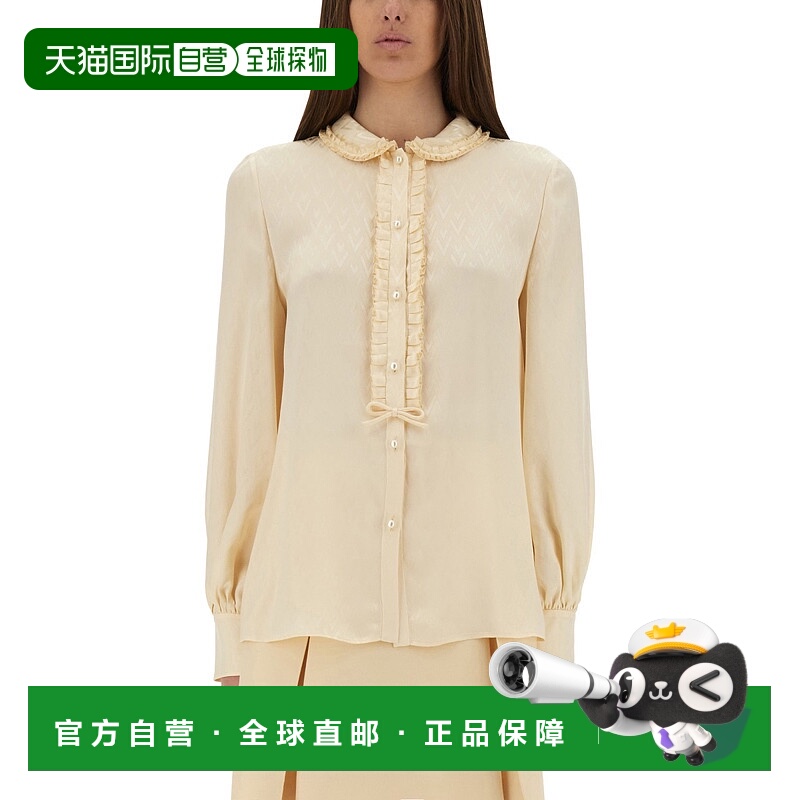 1h可退 VALENTINO 女士衬衫 6B0AB7M093LET5 SS2025 浅棕色