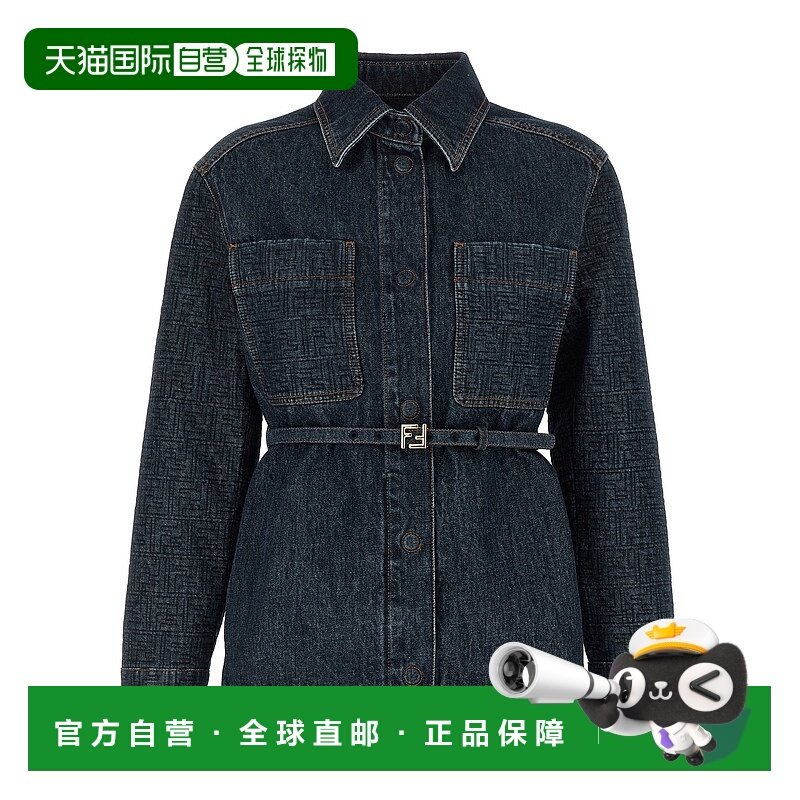 FENDI 女士大衣 FLF677AW82F1UKI SS2026 蓝色 GIACCA  FF PADDED