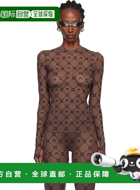 1h可退 潮奢 Marine Serre 女士 独家发售棕色 Flock Second Skin