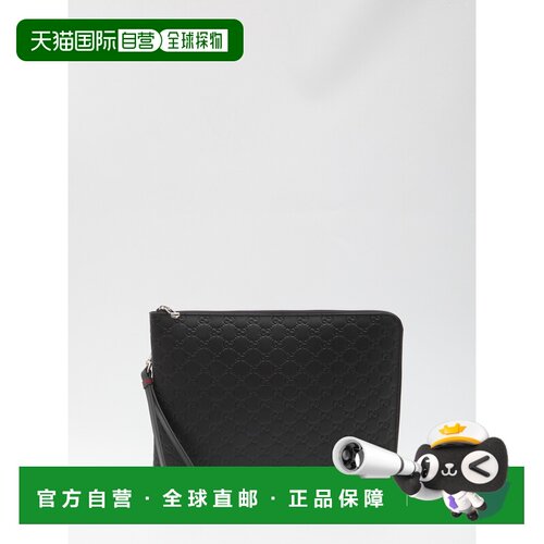 GUCCI 男士手提包 850224AAFOK1053 SS2026 黑色 GG Emblem 手拿