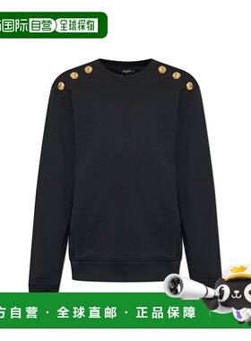 BALMAIN 男士针织衫 FH1JS155JB130PA AW2025 黑色长袖卫衣