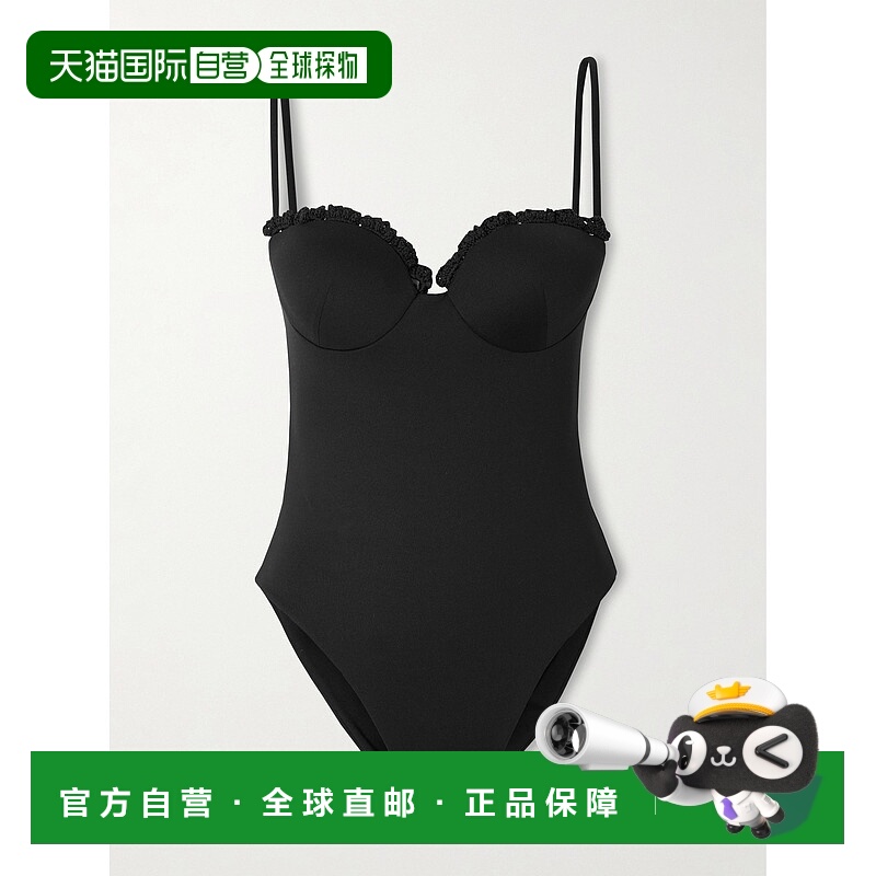 1h可退 潮奢 magda butrym 女士 钩编钢托泳衣 349525BLACK