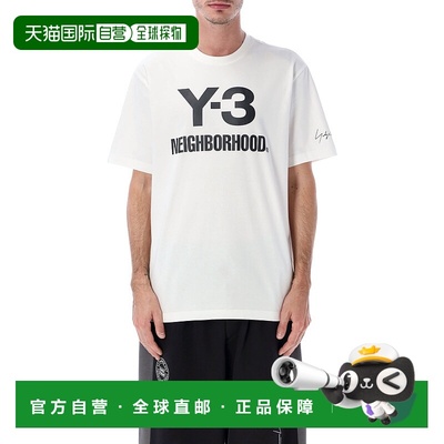 1h可退 潮奢 Y-3 NBHD 男士 宽松款白色棉质徽标T恤 JX7449W上衣