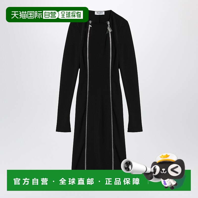 1h可退 潮奢 The Attico 女士 logoed puller 黑色拉链中长连衣裙