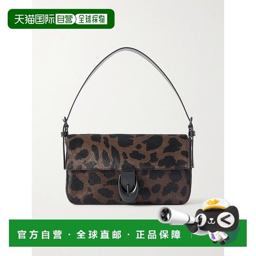 1h可退 潮奢 Staud 女士 Harlow 搭扣豹纹小牛毛肩包 H26R6003BHL