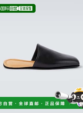 1h可退 潮奢 Our Legacy 男士 Cigarr 皮质凉拖 black黑色 舒适时