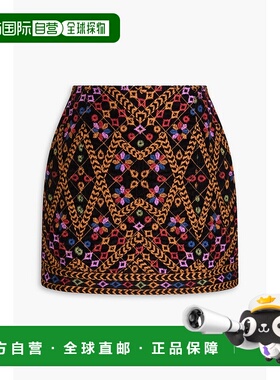 1h可退 潮奢 FARM RIO 女士 刺绣棉质灯芯绒迷你半身裙 312455EMB