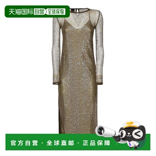 AW2025 1047092EXX26 墨绿色 Sequin Midi PINKO Mesh 女士连衣裙