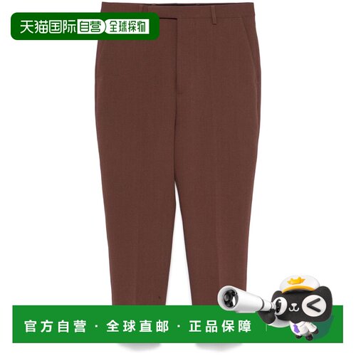RICK OWENS 女士休闲裤 RP02D3305WA93 AW2024棕色直筒裤西装裤