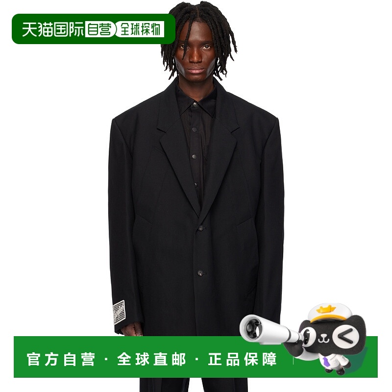 1h可退 潮奢 EGONLAB. 男士 黑色 Oversized 西装外套 SS25BL006A