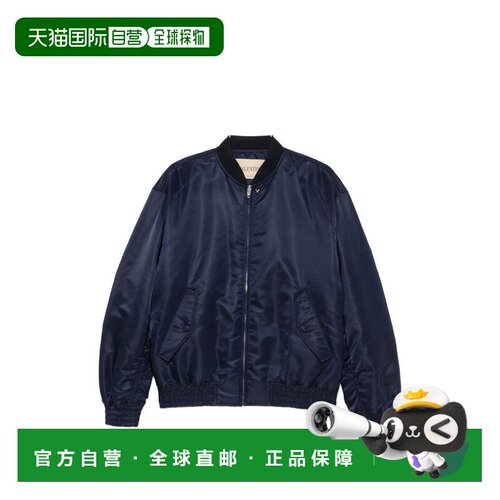 valentino 华伦天奴 男士 ZIPUP VLOGO 光泽海军蓝短夹克 9V3CIR4