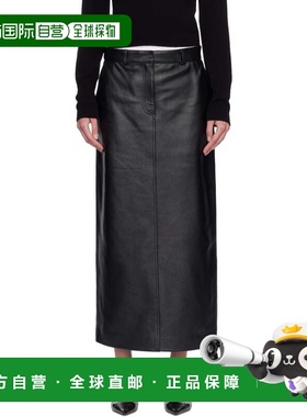 潮奢 toteme 女士 黑色 Grained-Leather Straight 半身裙 261WRB