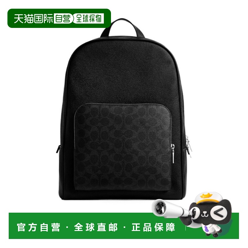 COACH 男士双肩包 CCB92BLACK AW2025 黑色 Wade 标志性背包