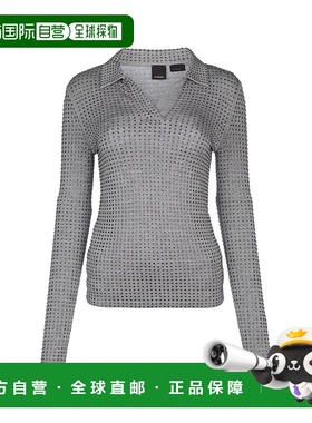 PINKO 女士T恤 104452A288I42 AW2024 PINKO POLO 灰色针织衫