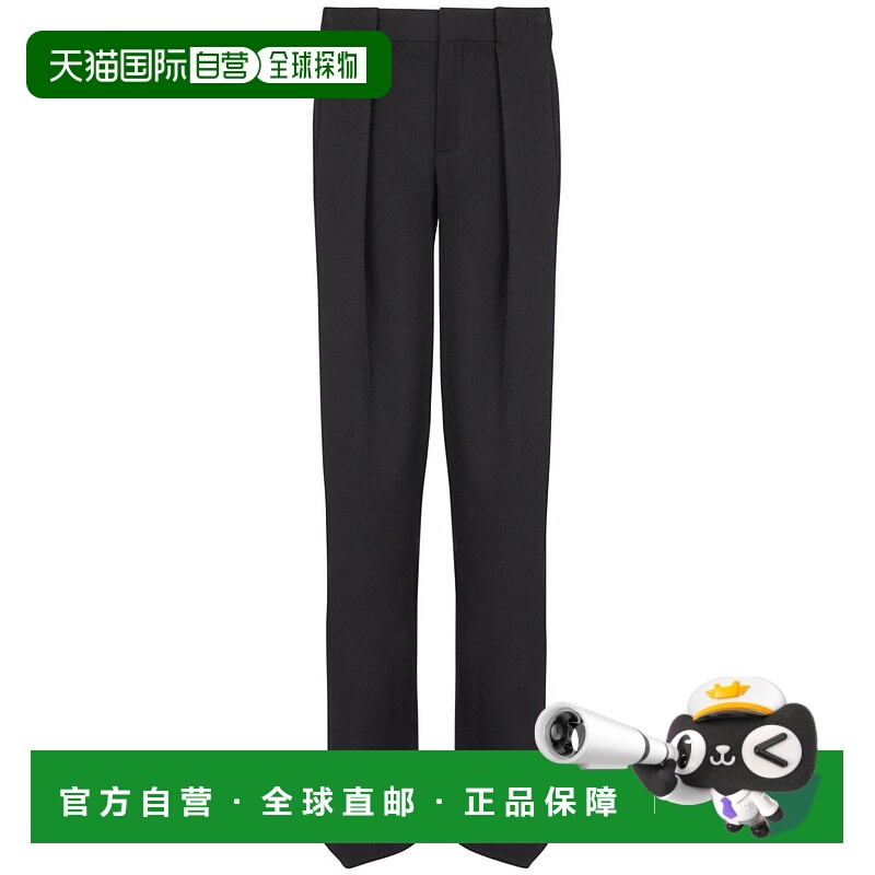 1h可退 潮奢 Balmain 巴尔曼 男士 褶饰粒纹羊毛长裤 DH0PQ305WC0