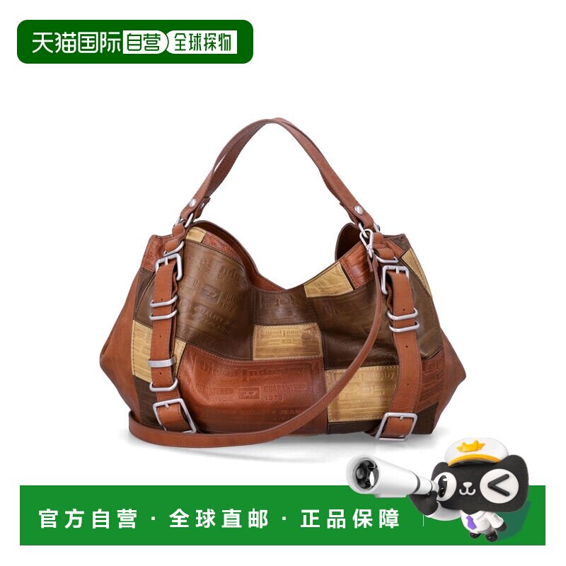 DIESEL 女士斜挎包 X10926P9398T2224 AW2026 棕色 D-One 中号拼图片