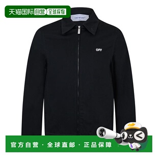 white off 男士 箭号轧光斜纹棉布拉链设计衬衫 夹 1h可退 式 潮奢