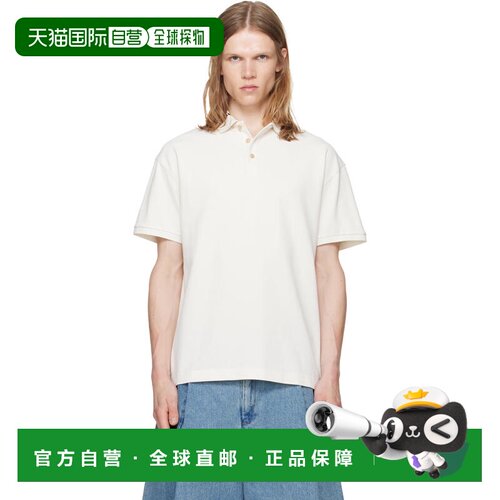 Palm Angels 棕榈天使 男士 灰白色 Neck Logo Polo 衫 PMGB012S2