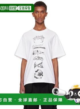 1h可退 潮奢 We11Done 男士 白色 Multi Logo T 恤 WDTT324777U