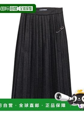 PRADA 女士半身裙 P118Z11GZSOOOF0308 AW2025 黑色百褶裙a字裙