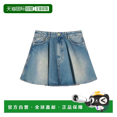 GANNI 女士半身裙 A1090088567 SS2026 蓝色 牛仔半身裙a字裙