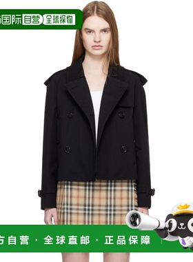 1h可退 潮奢 Burberry 巴宝莉 女士 黑色 Cropped Gabardine Tren