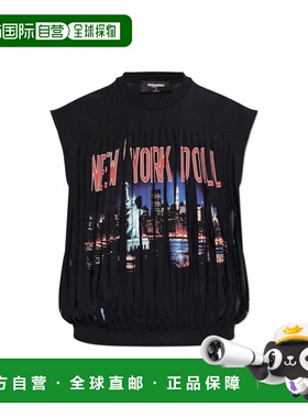 DSQUARED2 女士T恤 S72GD0589D20020900 CO 黑色 无袖T恤