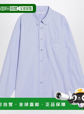 GIVENCHY 男士衬衫 BM616915H7453 AW2025 蓝色 Cotton shirt wit