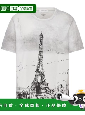 DIOR 女士T恤 443T09A4533X9480 AW2024 白色 徽标短袖T恤