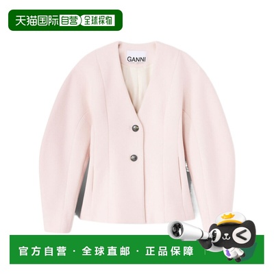 GANNI 女士西服 A1020034363 SS2026 粉红色 V-NECK BLAZER外套