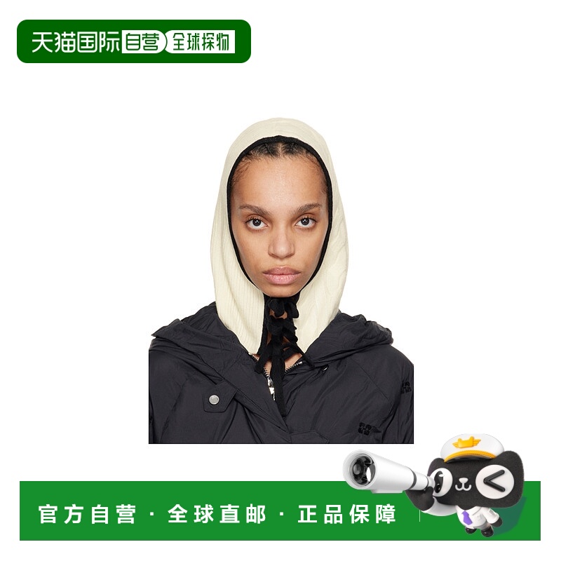 1h可退 GANNI 女士外套 A6484135 SS2025 黑色 系带巴拉克拉法帽