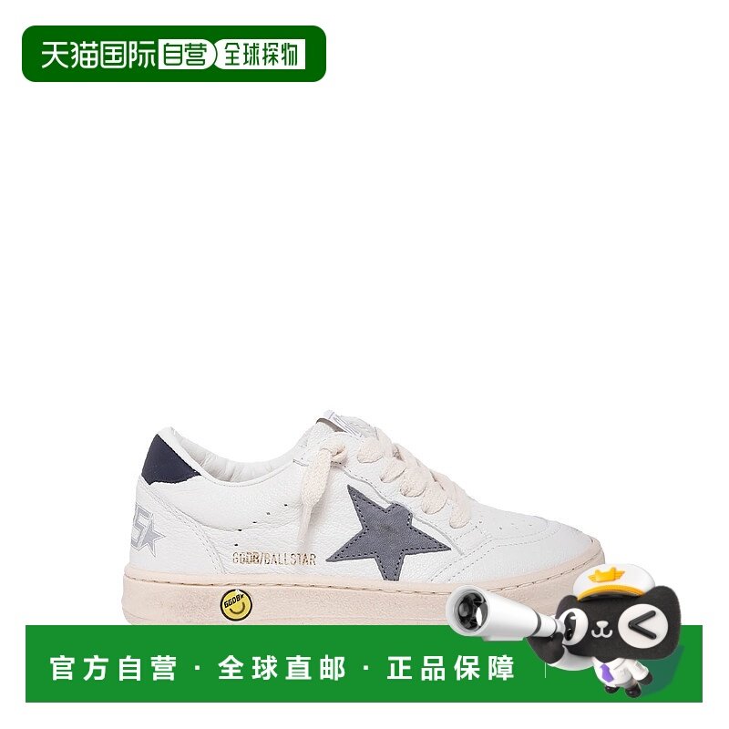 潮奢 GOLDEN GOOSE 女童 BALL 灰色绒面革星星蓝色皮质鞋跟内嵌运