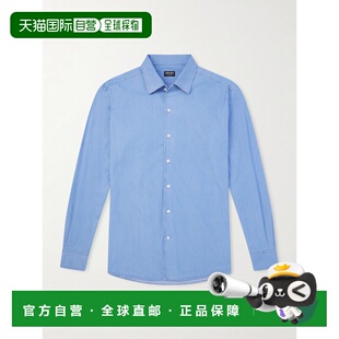 潮奢 zegna 杰尼亚 男士 牛仔布衬衫 UHX25A3SRO1