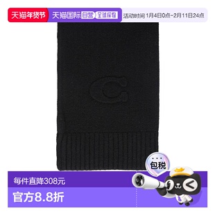 COACH 男士围巾 CCL86BLK AW2025 黑色 压花针织围巾蔻驰