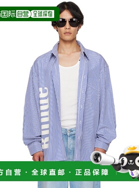 1h可退 潮奢 Rhude 男士 蓝色 & 白色 Side Logo 衬衫 RHPF25SR10