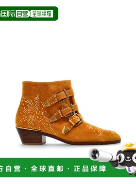 CHLOÉ 女士高跟鞋 CH25A134RY260 AW2025 棕色 Suede heeled ankl