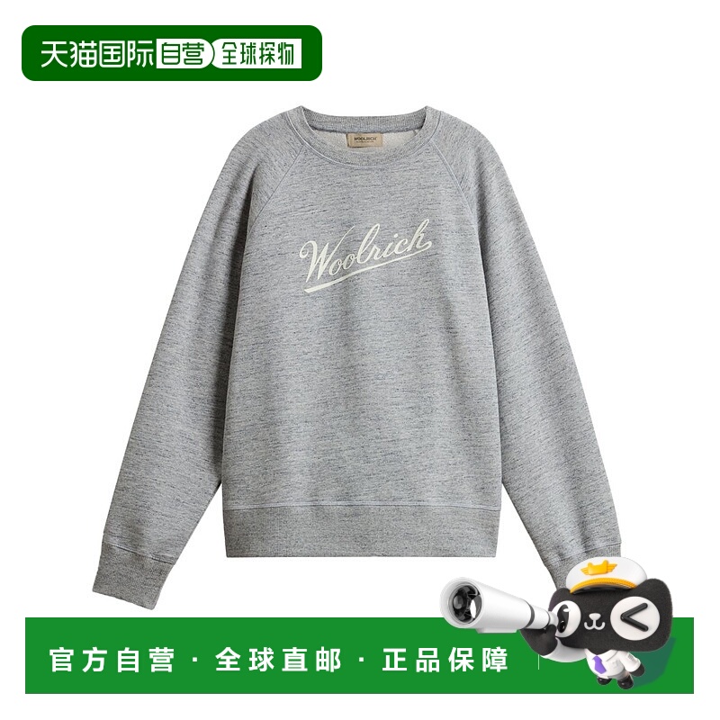 1h可退 潮奢 Woolrich 沃尔里奇 女士 圆领徽标卫衣 CFWWSW0160FR