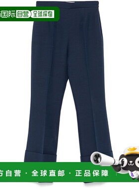 VALENTINO 女士休闲裤 BRB6451CFD51 CO 蓝色喇叭裤 高腰休闲裤