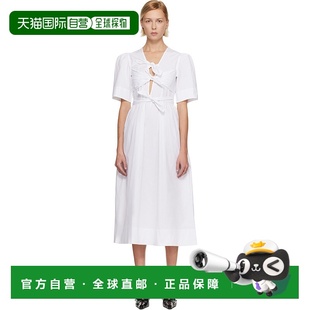 Washed GANNI Tie Cotton Stretch 白色 女士 甘尼 潮奢 1h可退
