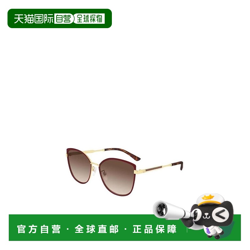 1h可退 GUCCI 女士眼镜 GG0589S004 AW2021 棕色 徽标细节太阳镜