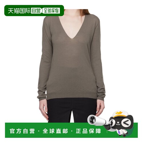 RICK OWENS 女士针织衫 RP01F6623M34 SS2026 灰色 Temple V领羊